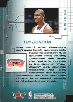 2000-01 Fleer Genuine - Smooth Operators #6 SO Tim Duncan Back
