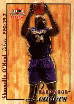 2000-01 Fleer Tradition Glossy - Hardwood Leaders #11 HL Shaquille O'Neal Front