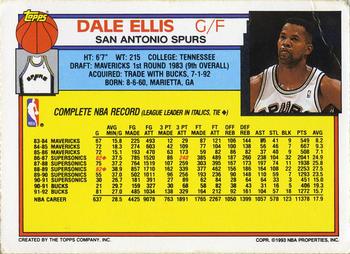 1992-93 Topps - Hoop Magazine Perforated Inserts #NNO Dale Ellis Back