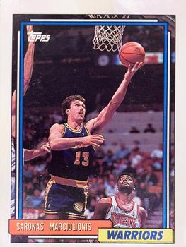 1992-93 Topps - Hoop Magazine Perforated Inserts #NNO Sarunas Marciulionis Front