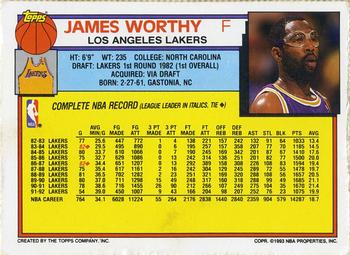 1992-93 Topps - Hoop Magazine Perforated Inserts #NNO James Worthy Back