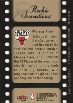 2000-01 Fleer Tradition Glossy - Rookie Sensations #10 RS Marcus Fizer Back