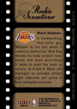 2000-01 Fleer Tradition Glossy - Rookie Sensations #12 RS Mark Madsen Back