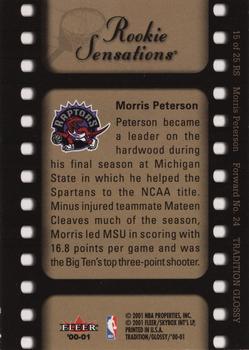 2000-01 Fleer Tradition Glossy - Rookie Sensations #15 RS Morris Peterson Back