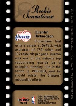 2000-01 Fleer Tradition Glossy - Rookie Sensations #20 RS Quentin Richardson Back