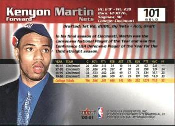 2000-01 Fleer Mystique - Gold #101 Kenyon Martin Back