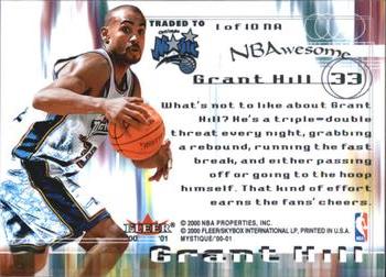 2000-01 Fleer Mystique - NBAwesome #1 NA Grant Hill Back