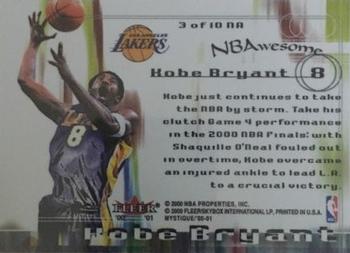 2000-01 Fleer Mystique - NBAwesome #3 NA Kobe Bryant Back