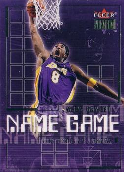2000-01 Fleer Premium - Name Game #13 NG Kobe Bryant Front
