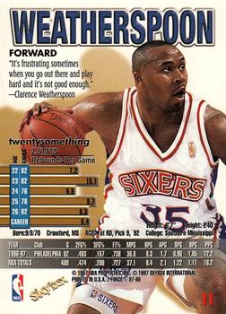 1997-98 SkyBox Z-Force #11 Clarence Weatherspoon Back