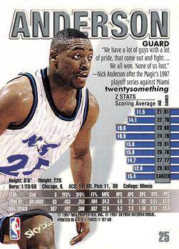 1997-98 SkyBox Z-Force #25 Nick Anderson Back