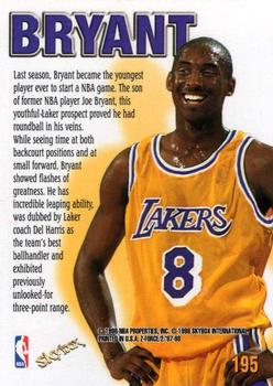 1997-98 SkyBox Z-Force #195 Kobe Bryant Back
