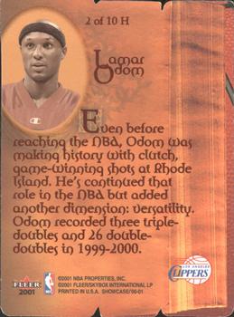 2000-01 Fleer Showcase - HIStory #2 H Lamar Odom Back