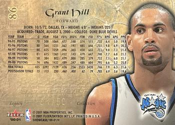 2000-01 Fleer Showcase - Legacy Collection #86 Grant Hill Back