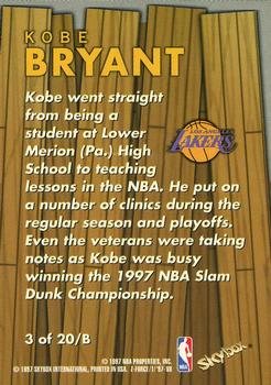 1997-98 SkyBox Z-Force - Boss #3 /B Kobe Bryant Back