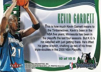 2000-01 Hoops Hot Prospects - Determined #10 D Kevin Garnett Back