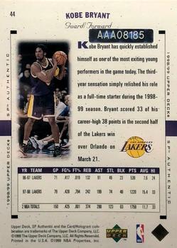 2000-01 SP Authentic - BuyBack #44 Kobe Bryant Back