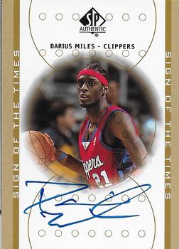 2000-01 SP Authentic - Sign of the Times #DA Darius Miles Front