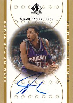 2000-01 SP Authentic - Sign of the Times #SM Shawn Marion Front