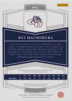 2020 National Treasures Collegiate #5 Rui Hachimura Back
