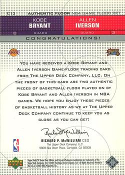 2000-01 SP Game Floor - Authentic Floor Combos #C13 Kobe Bryant / Allen Iverson Back