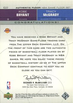 2000-01 SP Game Floor - Authentic Floor Combos #C27 Kobe Bryant / Tracy McGrady Back
