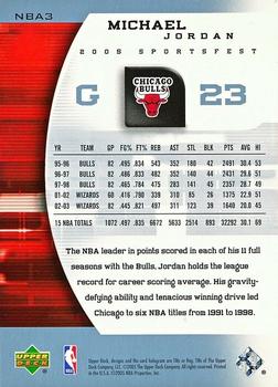 2005 Upper Deck SportsFest #NBA3 Michael Jordan Back