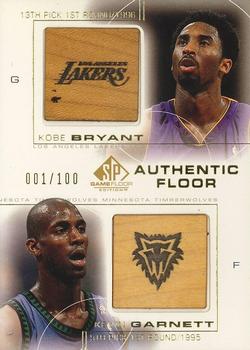 2000-01 SP Game Floor - Authentic Floor Combos Gold #C20 Kobe Bryant / Kevin Garnett Front