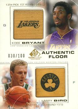 2000-01 SP Game Floor - Authentic Floor Combos Gold #C22 Kobe Bryant / Larry Bird Front