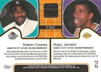 2000-01 Stadium Club - Co-Signers #CS2 Magic Johnson / Mateen Cleaves Back