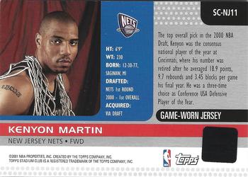 2000-01 Stadium Club - Game Jerseys #SC-NJ11 Kenyon Martin Back