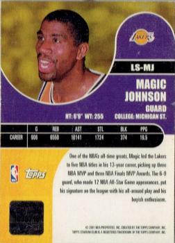 2000-01 Stadium Club - Lone Star Signatures #LS-MJ Magic Johnson Back