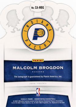 2020-21 Panini Crown Royale - Crown Autographs #CA-MBG Malcolm Brogdon Back