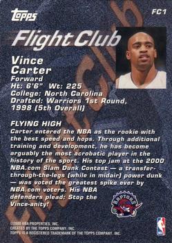 2000-01 Topps - Flight Club #FC1 Vince Carter Back