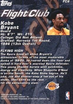 2000-01 Topps - Flight Club #FC6 Kobe Bryant Back