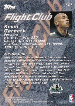 2000-01 Topps - Flight Club #FC7 Kevin Garnett Back