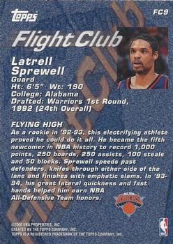 2000-01 Topps - Flight Club #FC9 Latrell Sprewell Back