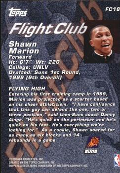 2000-01 Topps - Flight Club #FC18 Shawn Marion Back