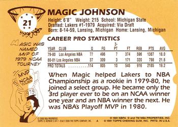 2000-01 Topps - Magic Johnson Commemorative Reprints #3 Magic Johnson Back