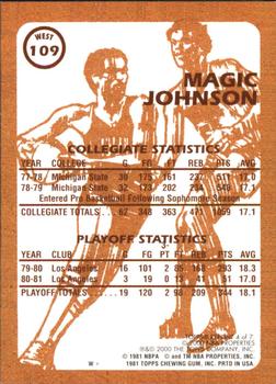 2000-01 Topps - Magic Johnson Commemorative Reprints #4 Magic Johnson Back