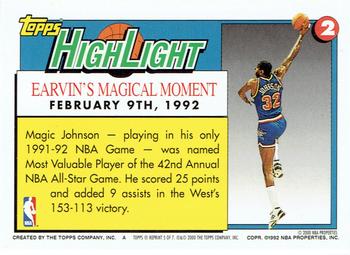 2000-01 Topps - Magic Johnson Commemorative Reprints #5 Magic Johnson Back