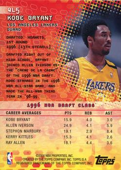 2000-01 Topps - Quantum Leaps #QL5 Kobe Bryant Back