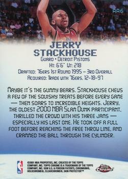 2000-01 Topps Chrome - Aptitude for Altitude #AA6 Jerry Stackhouse Back