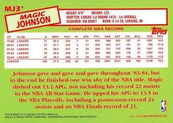 2000-01 Topps Chrome - Cards That Never Were Refractors #MJ3 Magic Johnson Back
