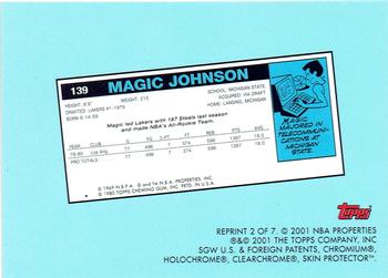 2000-01 Topps Chrome - Magic Johnson Reprints #2 Magic Johnson Back