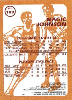 2000-01 Topps Chrome - Magic Johnson Reprints #4 Magic Johnson Back