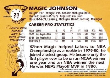 2000-01 Topps Chrome - Magic Johnson Reprints Refractors #3 Magic Johnson Back