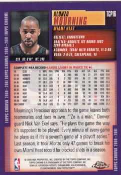 2000-01 Topps - Topps Chrome Previews #TCP16 Alonzo Mourning Back