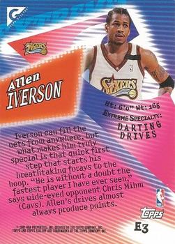 2000-01 Topps Gallery - Gallery Extremes #E3 Allen Iverson Back