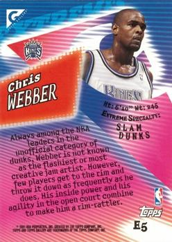 2000-01 Topps Gallery - Gallery Extremes #E5 Chris Webber Back
